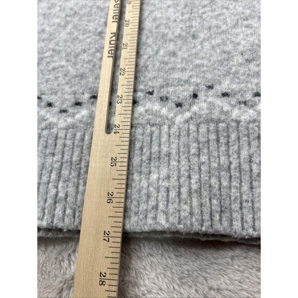 Soft Surroundings Women Large Sasha Fair Isle Sweater Gray 1/4 Zip Wool Blend - Picture 5 of 9